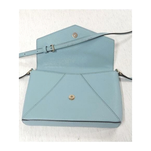Kate Spade Monday Crossbody Bag Blue Leather Envelope - Picture 4 of 16